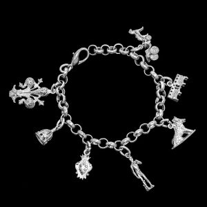 Sterling silver-plated bracelet is handmade by artist Giuliano Ricchi of Florence, with great care put into each delicate charm representing the history of the city.