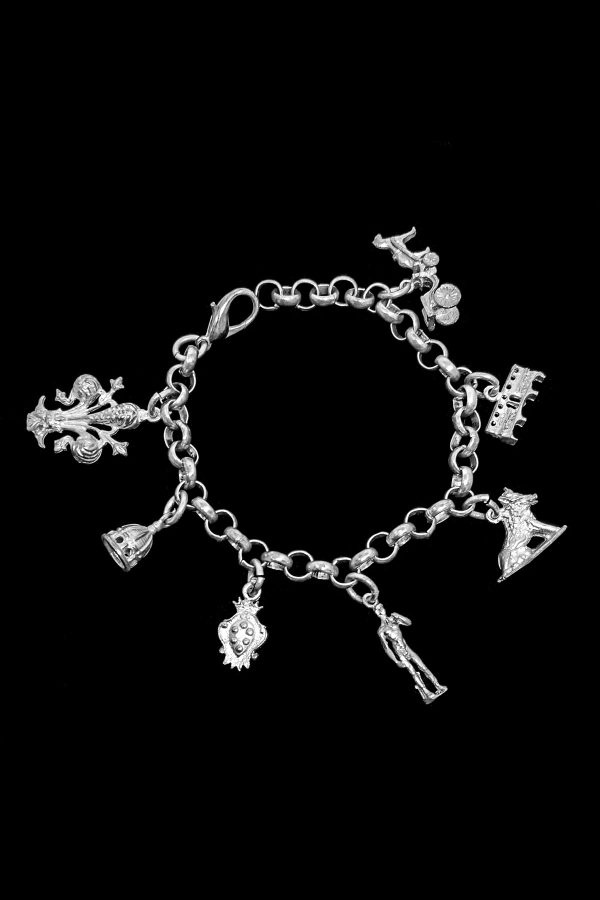 Sterling silver-plated bracelet is handmade by artist Giuliano Ricchi of Florence, with great care put into each delicate charm representing the history of the city.